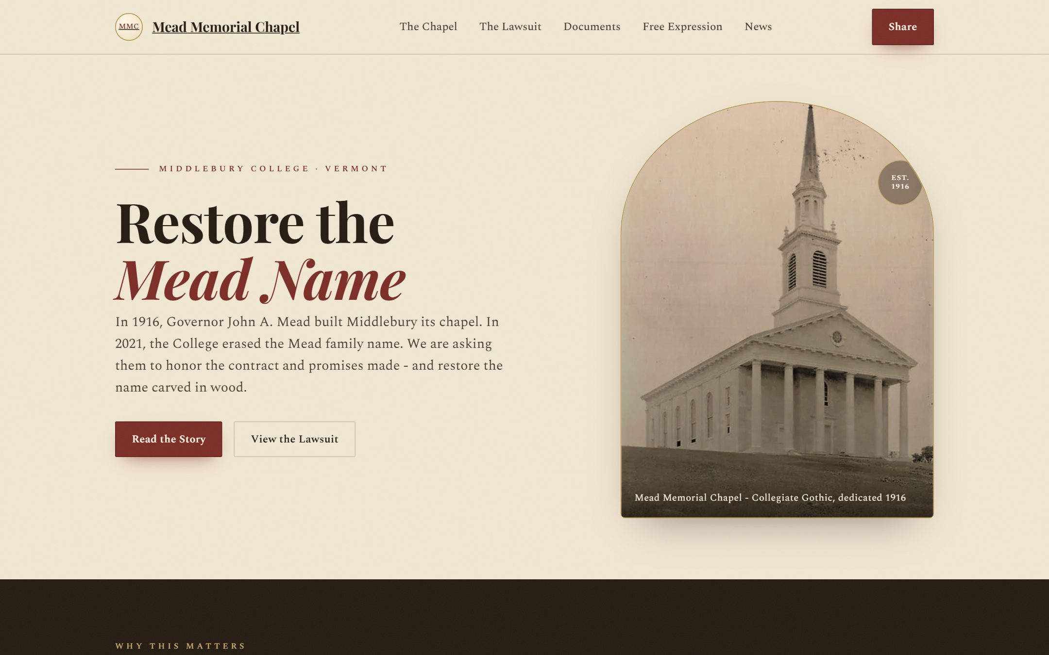 Mead Memorial Chapel — website